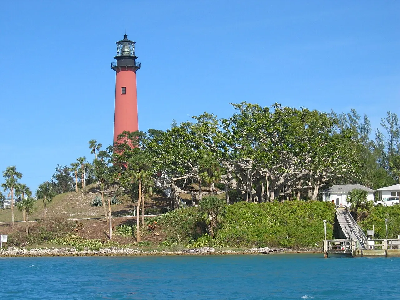 Jupiter Inlet Lighthouse across the inlet in Jupiter, Florida