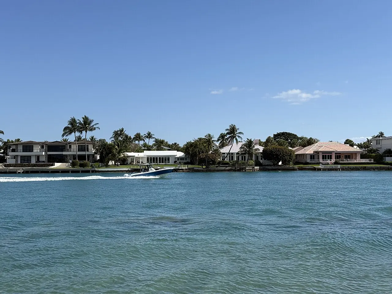 Jupiter Inlet looking north from DuBois Park, with the U.S. 1 bridge